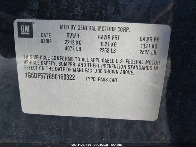 2009 CADILLAC CTS 1G6DF577890160322 Photo 8