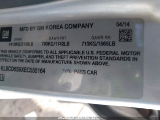 KL8CD6S9XEC555164 Chevrolet Spark 1lt Auto