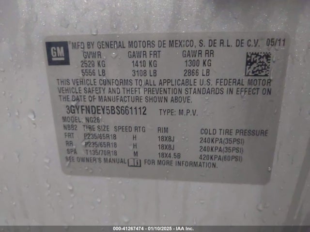 2011 CADILLAC SRX 3GYFNDEY5BS661112 Photo 8