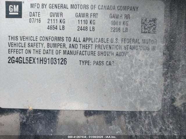 2G4GL5EX1H9103126 Buick Regal Turbo Sport Touring