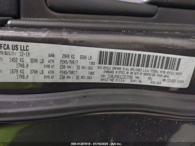 1C4RJFAG1LC217756 Jeep Grand Cherokee Laredo E 4x4