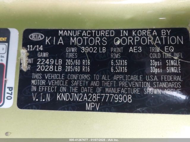 KNDJN2A28F7779908 KIA Soul