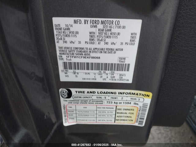 Ford 2014 2014 1FTFW1CF9EKF88068 Image 9