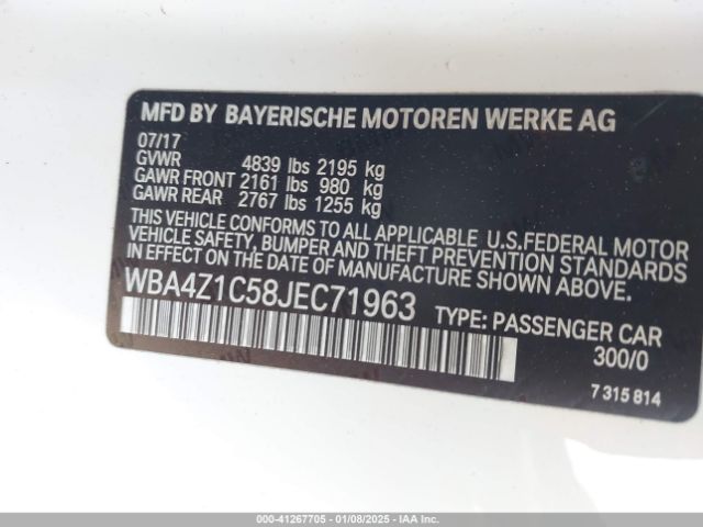 WBA4Z1C58JEC71963 BMW 2018