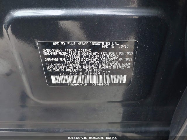 Subaru Forester 2.5i Limited 2017 JF2SJAJC1HH491617 Image 9