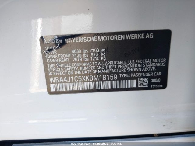 2019 BMW 430I GRAN COUPE WBA4J1C5XKBM18159 Photo 8