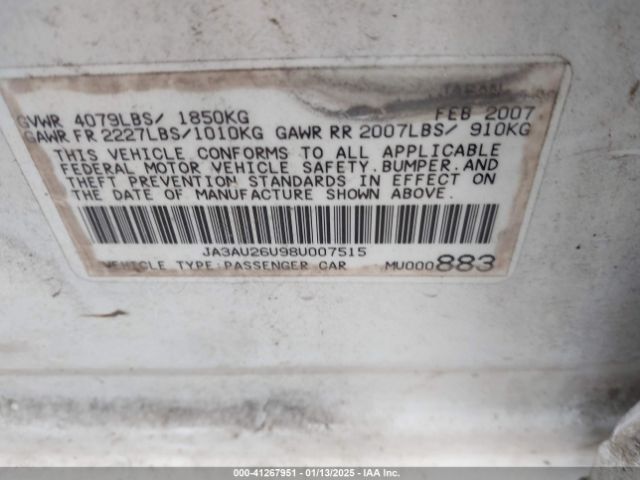 2008 MITSUBISHI LANCER JA3AU26U98U007515 Photo 8