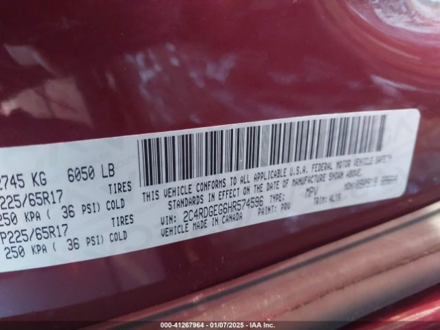2C4RDGEG6HR574596 Dodge Grand Caravan Gt