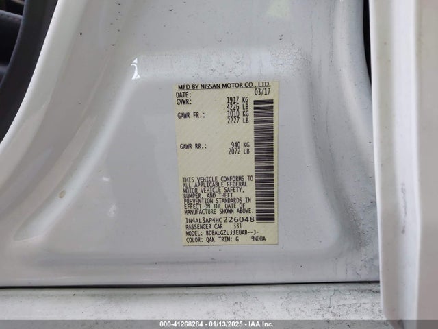 1N4AL3AP4HC226048 Nissan Altima 2.5 S