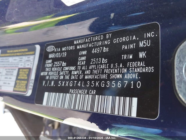 KIA Optima Lx 2019 5XXGT4L35KG356710 Image 9