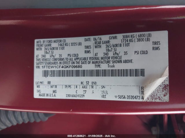 Ford F-150 Xlt 2016 1FTEW1CF4GKF09680 Image 9