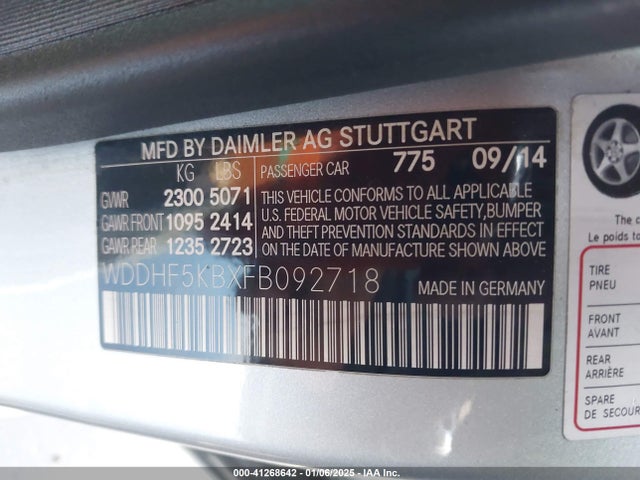 Mercedes-Benz E 350 2015 WDDHF5KBXFB092718 Image 9
