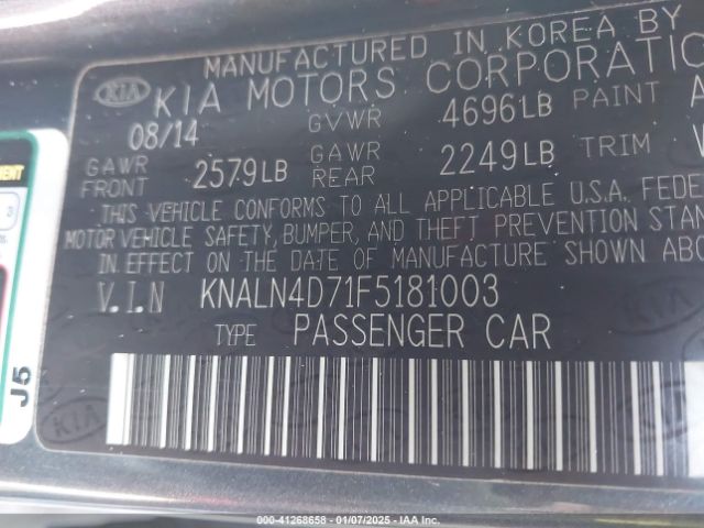 KNALN4D71F5181003 KIA Cadenza Premium