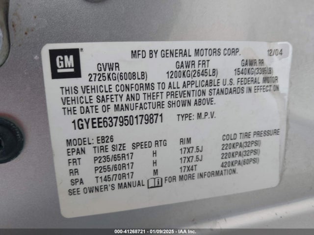 2005 CADILLAC SRX 1GYEE637950179871 Photo 8