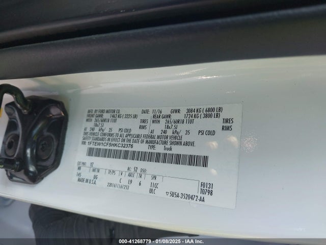 Ford F-150 Xlt 2017 1FTEW1CF5HKC32376 Image 9