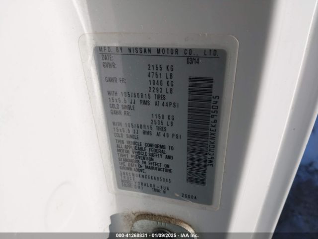 3N6CM0KNXEK695045 Nissan Nv200 S