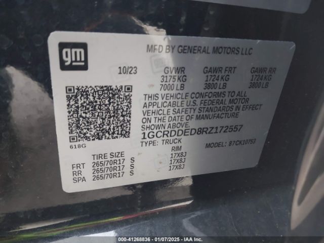 1GCRDDED8RZ172557 Chevrolet Silverado 1500 4wd Double Cab Standard Bed Lt