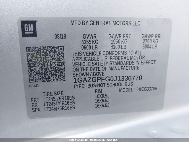Chevrolet Express 3500 Lt 2018 1GAZGPFG0J1336770 Image 8