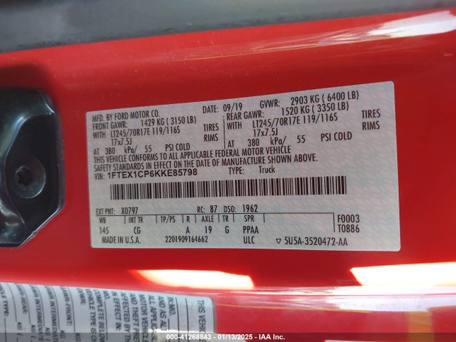 Ford F-150 Xl 2019 1FTEX1CP6KKE85798 Image 9