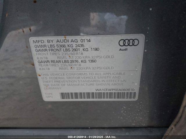 WA1CFAFP5EA080610 Audi Q5 2.0t Premium