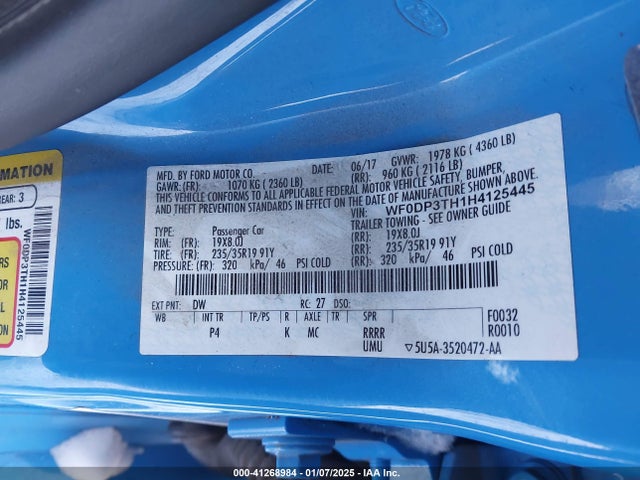 Ford FOCUS RS 2017 WF0DP3TH1H4125445 Image 9