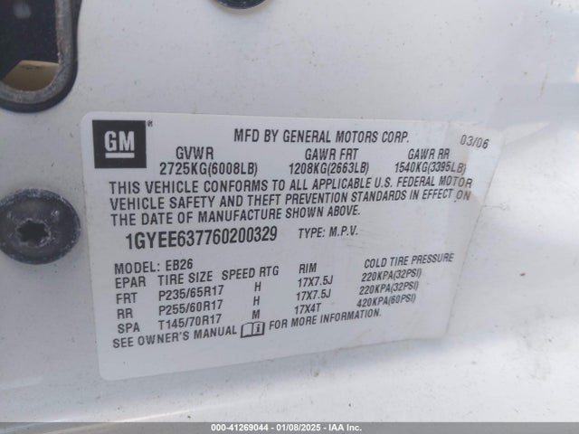 2006 CADILLAC SRX 1GYEE637760200329 Photo 8