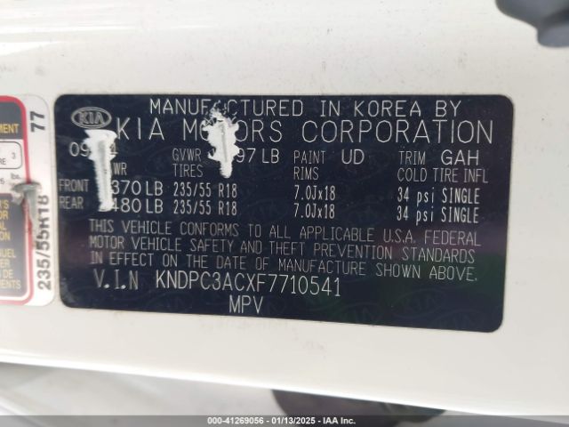 KNDPC3ACXF7710541 KIA Sportage Ex