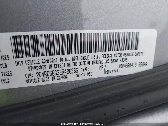2C4RDGBG3ER406365 Dodge Grand Caravan Se 30th Anniversary