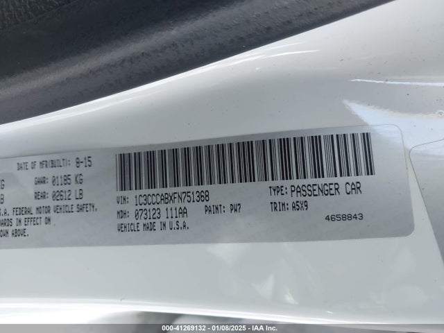 Chrysler 200 Limited 2015 1C3CCCABXFN751368 Image 9