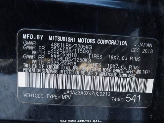 2019 MITSUBISHI OUTLANDER JA4AZ3A3XKZ029213 Photo 8