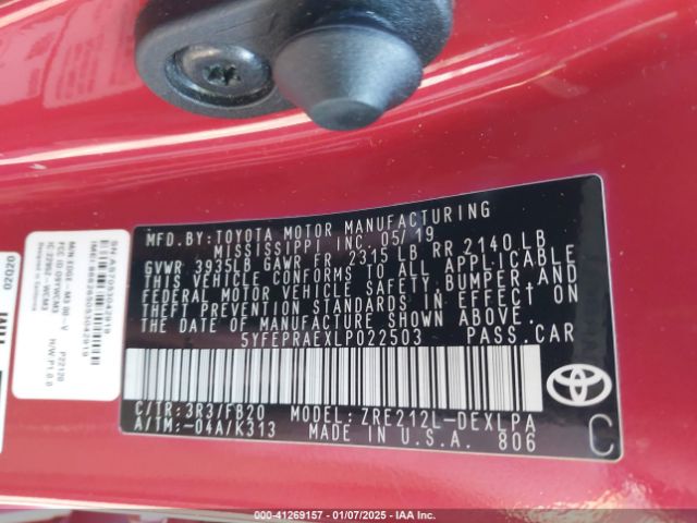 5YFEPRAEXLP022503 Toyota COROLLA LE