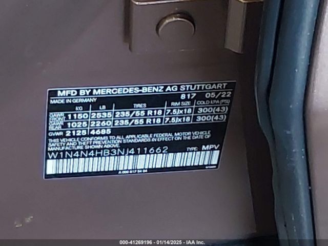 W1N4N4HB3NJ411662 Mercedes-Benz Gla 250 4matic