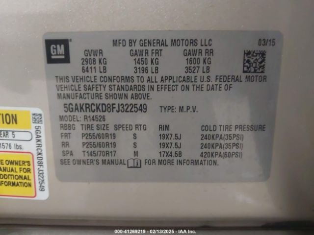5GAKRCKD8FJ322549 Buick Enclave Premium