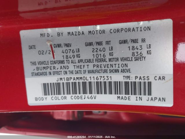 JM1BPAMM0L1167531 Mazda Mazda3 Preferred Package