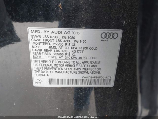 WA1CGAFE6FD019178 Audi Q7 3.0t Premium