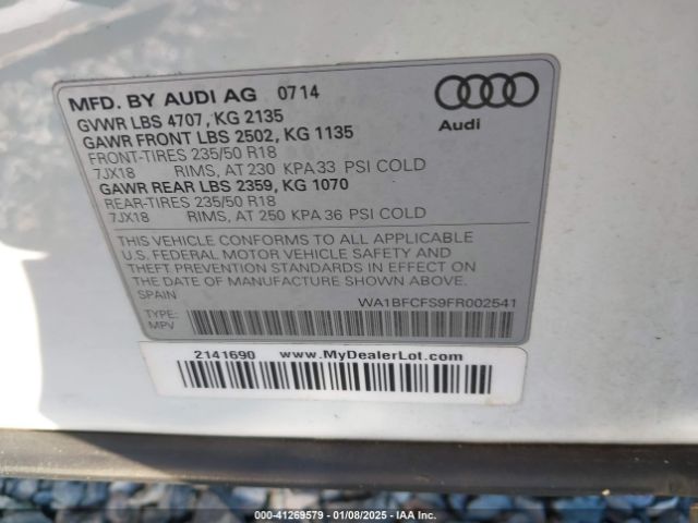 WA1BFCFS9FR002541 Audi Q3 2.0t Premium Plus