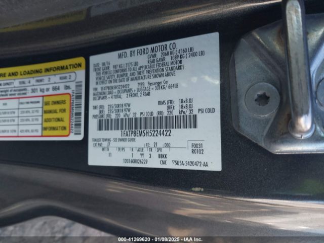 2017 FORD MUSTANG 1FATP8EM5H5224422 Photo 8