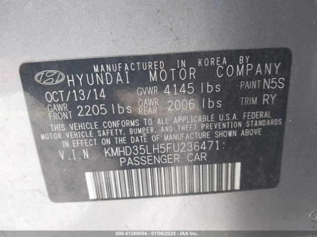 KMHD35LH5FU236471 Hyundai ELANTRA GT