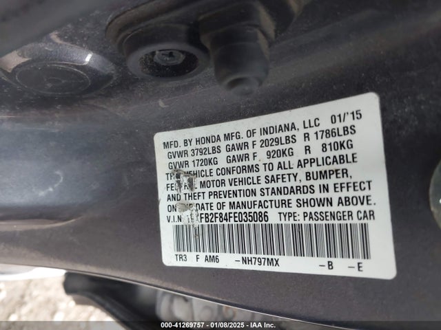 Honda CIVIC EX 2015 19XFB2F84FE035086 Image 9