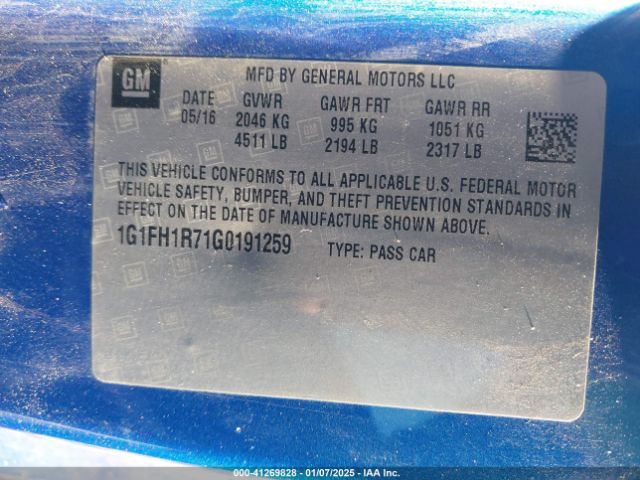 1G1FH1R71G0191259 Chevrolet CAMARO 2SS
