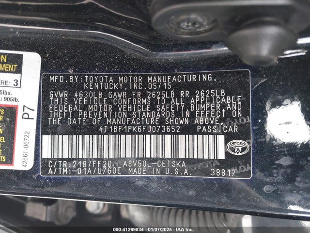 Toyota CAMRY SE 2015 4T1BF1FK6FU073652 Image 9