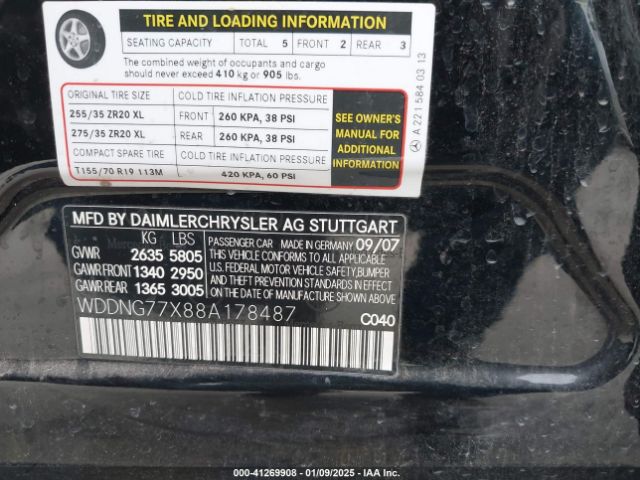 2008 MERCEDES-BENZ S 63 AMG WDDNG77X88A178487 Photo 8