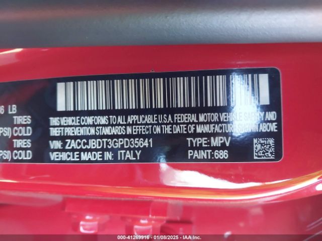 ZACCJBDT3GPD35641 Jeep Renegade Limited