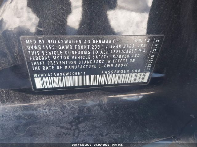 2019 VOLKSWAGEN GOLF R WVWVA7AU9KW209511 Photo 8