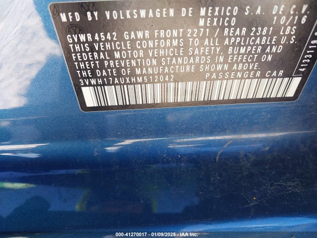 3VWH17AUXHM512042 Volkswagen Golf Alltrack Tsi S/tsi Se/tsi Sel