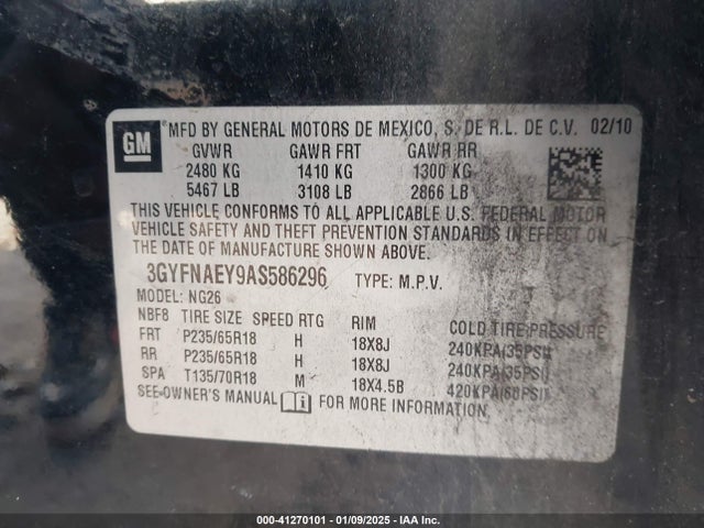 2010 CADILLAC SRX 3GYFNAEY9AS586296 Photo 8