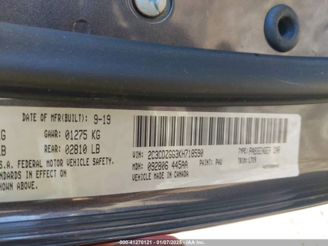 2C3CDZGG3KH718590 Dodge Challenger Sxt Awd