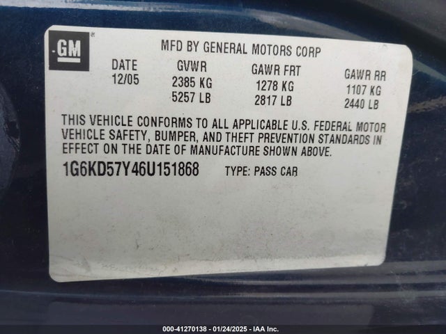 2006 CADILLAC DTS 1G6KD57Y46U151868 Photo 8