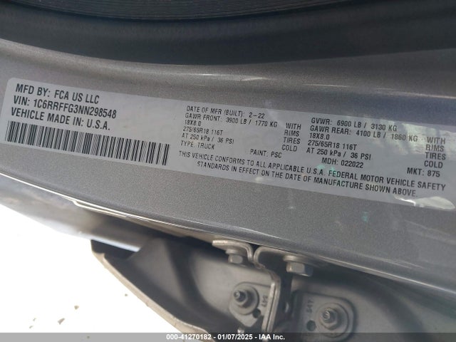 RAM 1500 2022 1C6RRFFG3NN298548 Image 9