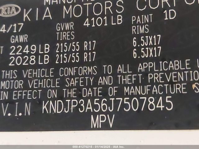 KNDJP3A56J7507845 KIA SOUL +